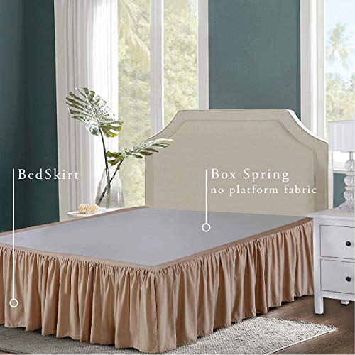 Bed Maker’s Microfiber Wrap-Around Bed Skirt, 14 Inch Drop, King, White W231997