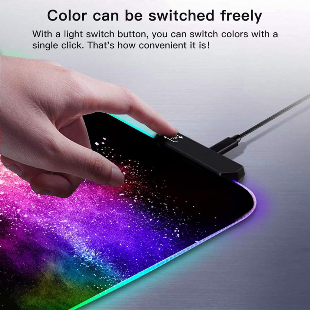 Pink Mountain Forest Gaming Mouse Pad RGB LED Large Desk Mat 500x1200mm K117