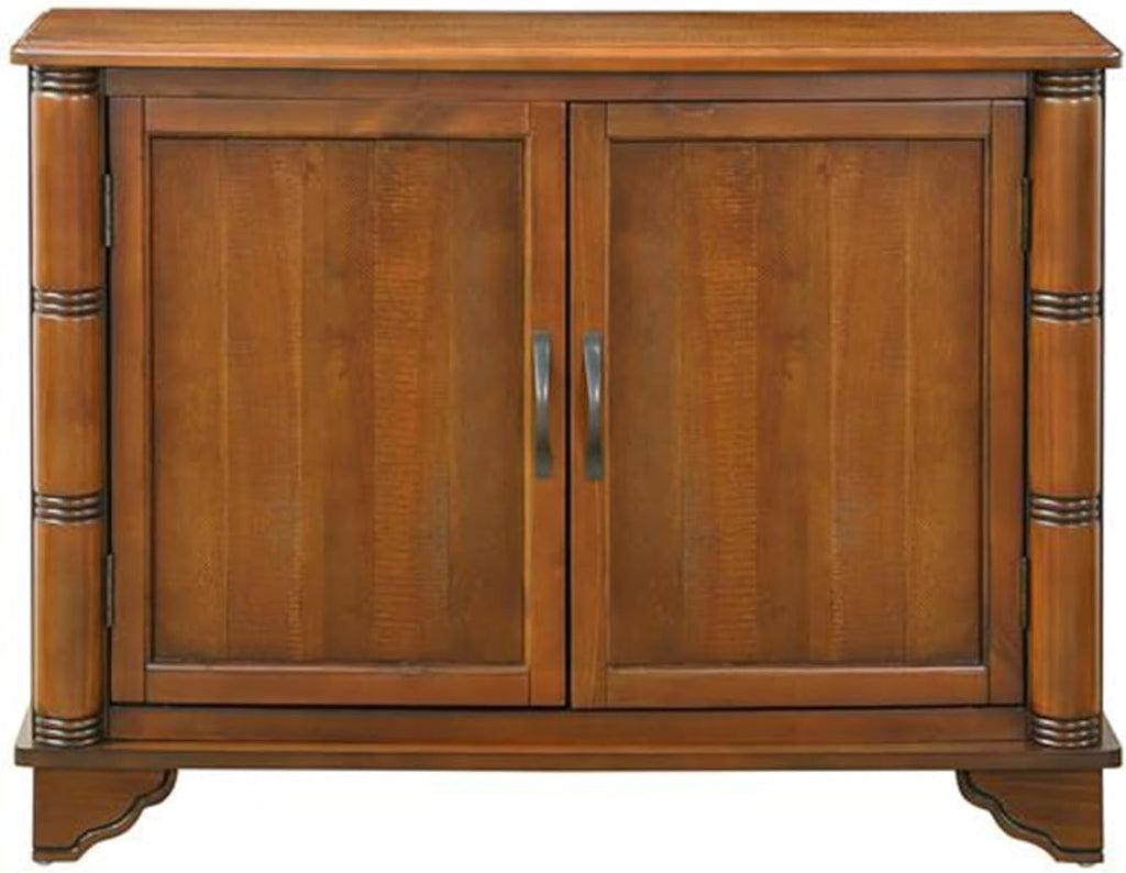 Vintage 40 Inch Console Table with Storage Rack, Natural Walnut J978030