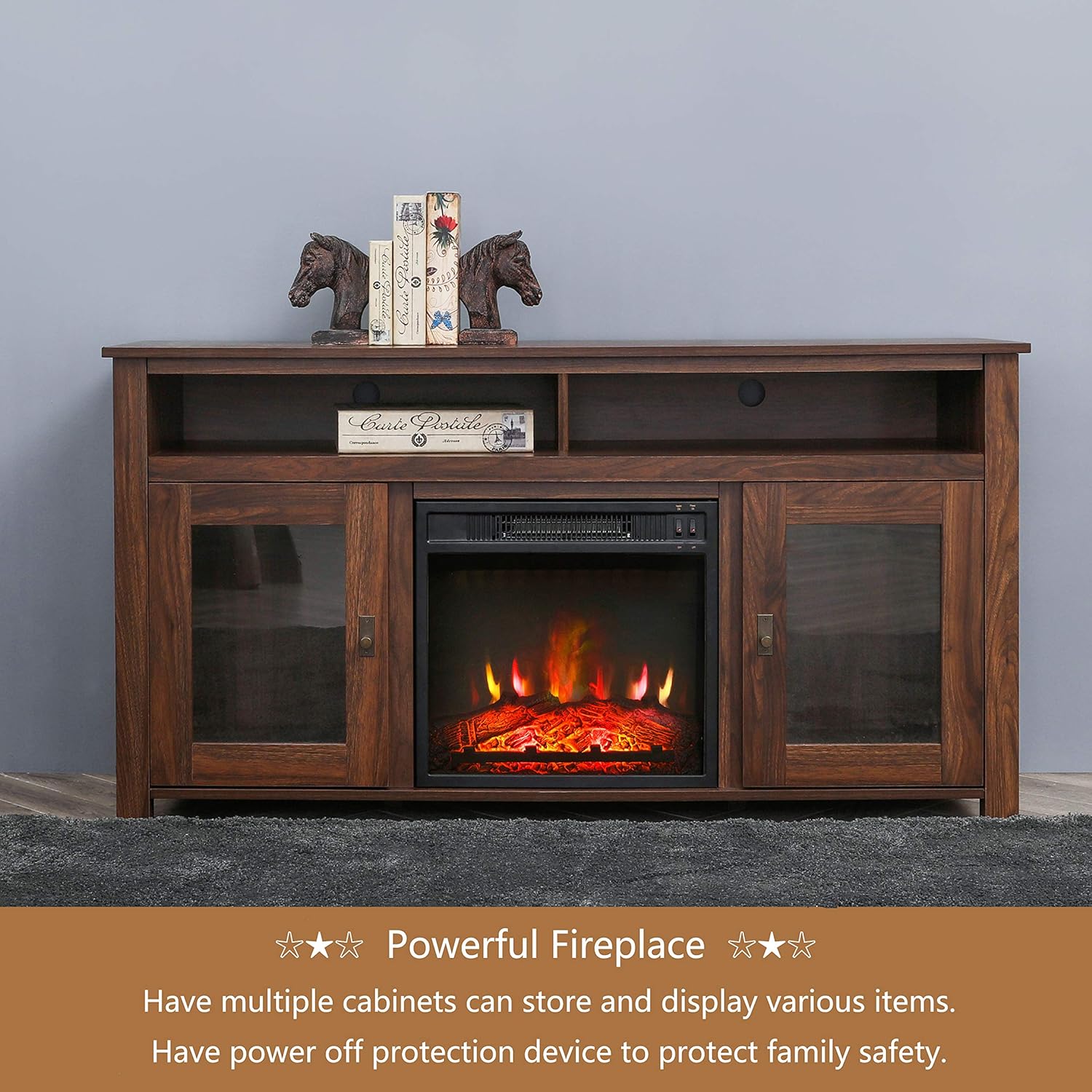 Rustic Electric Fireplace TV Stand for TVs up to 60" S392627