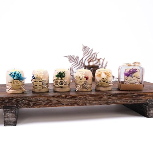 HTF Personalized Wood Tealight Candle Holder Dark Brown N7376