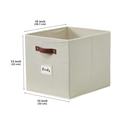 DECOMOMO Fabric Storage Cubes with Label Holders, 6 Pack, Grey W292208