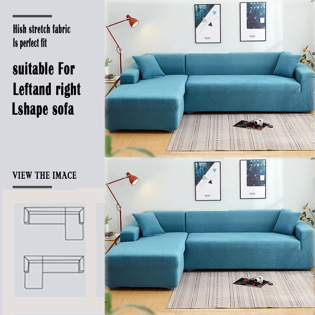 Thick Stretch Couch Covers for Sectional Sofa, Washable Furniture Protector, Royal Blue S7915