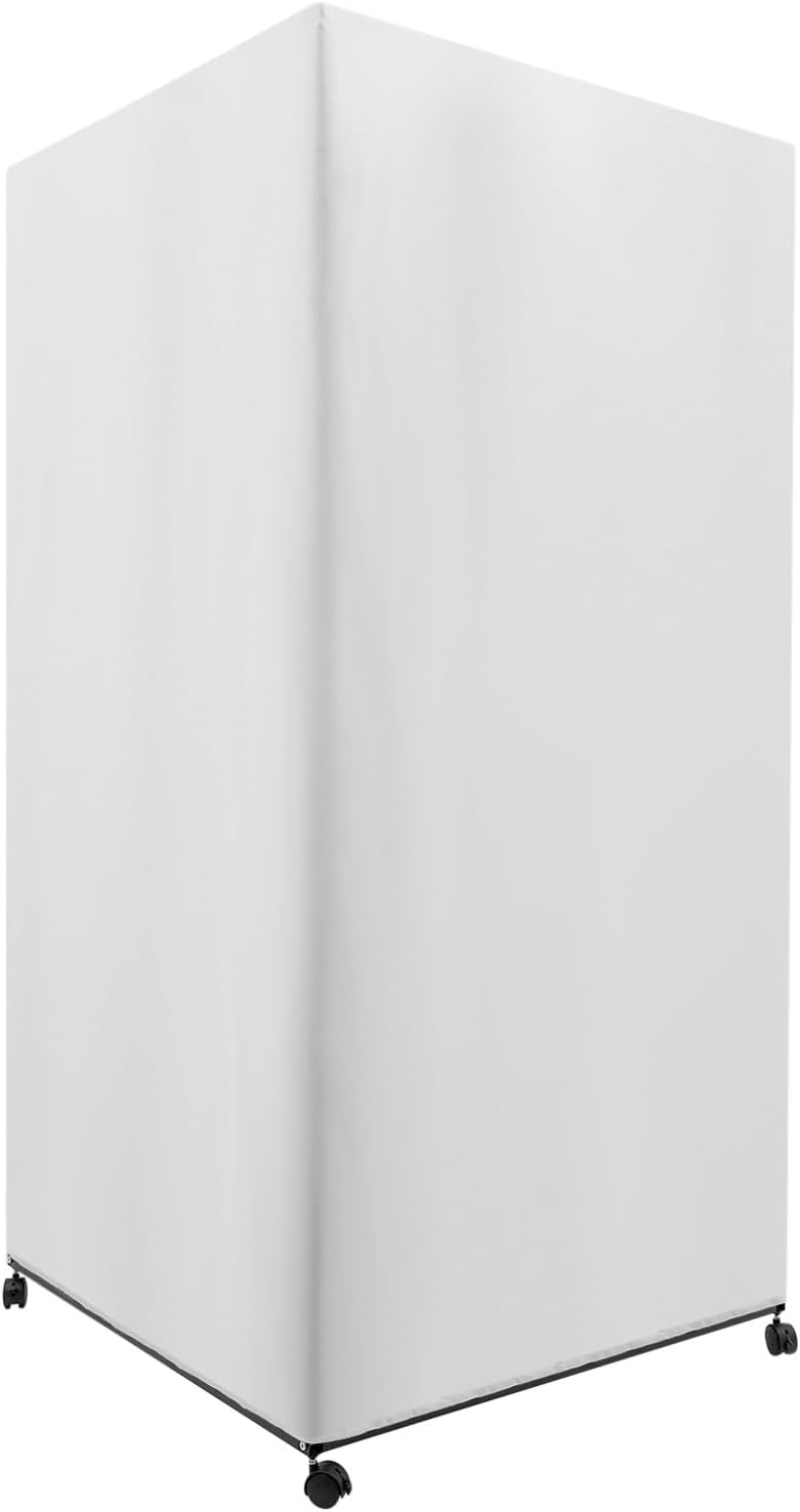 Portable Dressing Room Frame with 4 Wheels, 88.18 lbs Capacity, White C821