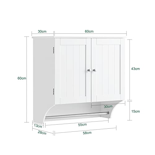 Haotian Mirror Cabinet, Bathroom Wall Cabinet with 2 Doors, White BZR55-W Q701