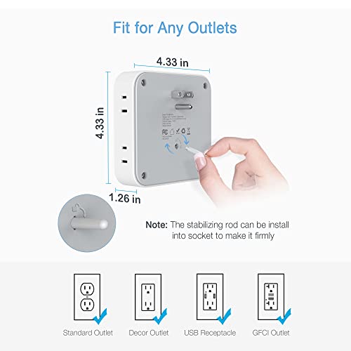 TESSAN Multi Plug Outlet Splitter with USB Wall Charger, Surge Protector A34107