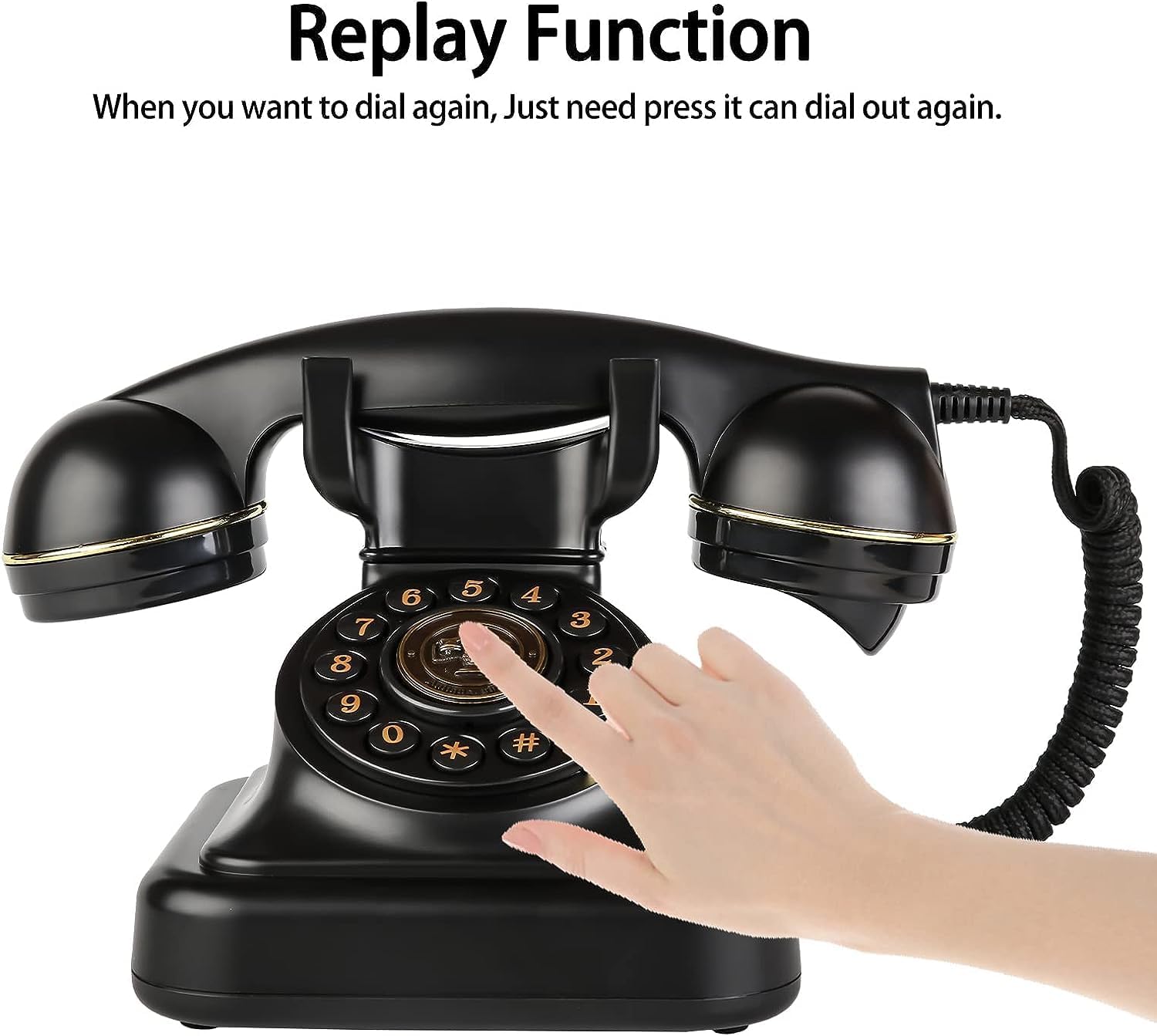 Retro Landline Telephone 1960's Classic Corded Dial Desk Phone E6147