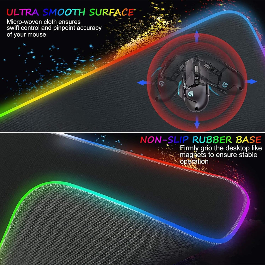 Pink Mountain Forest Gaming Mouse Pad RGB LED Large Desk Mat 500x1200mm K117
