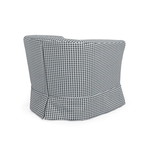 Christopher Knight Home Cecilia Modern Swivel Club Chair, White/Blue Stripe Q550
