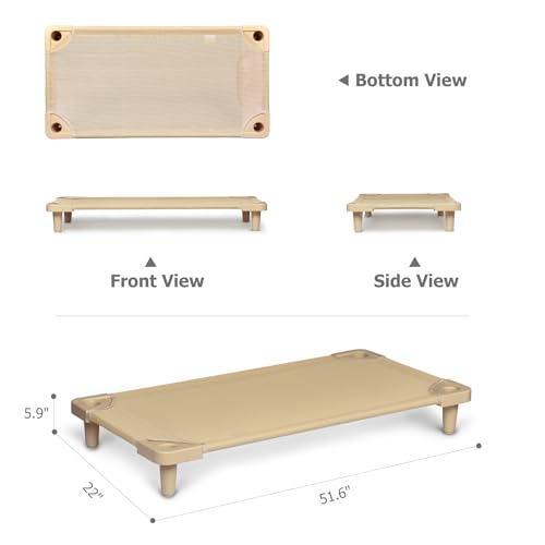 Stackable Kids Nap Cot with 4 Lockable Casters, Portable Toddler Sleeping Bed for Preschool Daycare, Set of 5 V171734