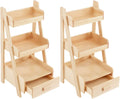 2pcs Doll House Rack Wear-Resistant Miniature Shelf Delicate Mini Furniture Adorable Mini Furniture Tiny Furniture Lovely Mini Furniture Lovely Miniature Shelf Mini House Supply