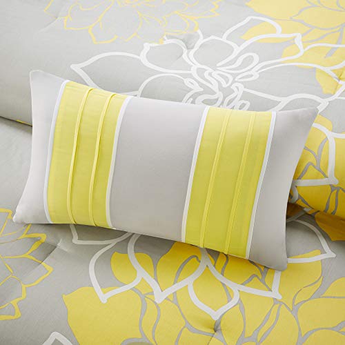 Madison Park Lola Sateen Cotton Comforter Set Cal King Grey/Aqua 7 Piece V589524