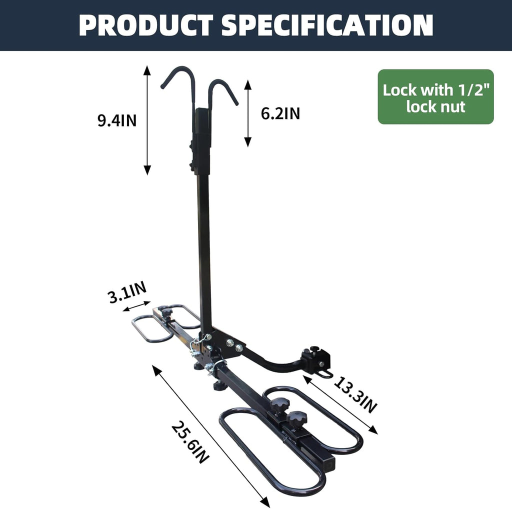 Hitch Mount Bike Rack 2-Bike Smart Tilting Platform for Cars Trucks SUVs A348717