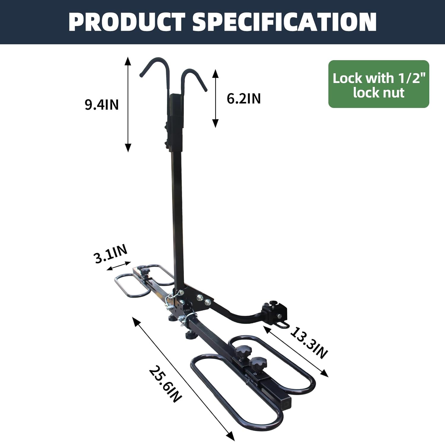 Hitch Mount Bike Rack 2-Bike Smart Tilting Platform for Cars Trucks SUVs A348717