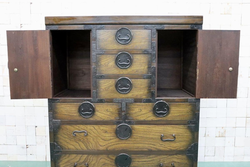 Folk Art Japanese Style Chest of Drawers Storage Furniture S4712