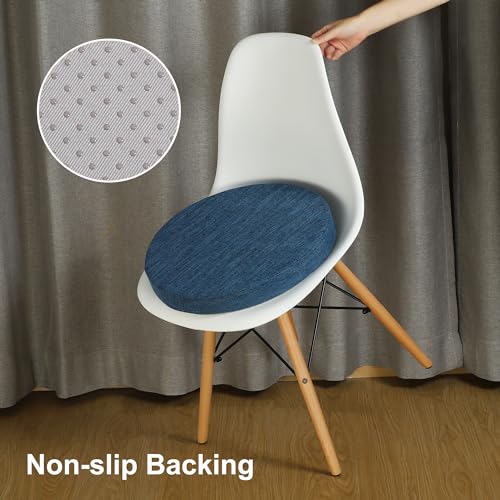 Tromlycs Round Chair Seat Cushion Pad 16 inch Non Slip Foam, Gray D238