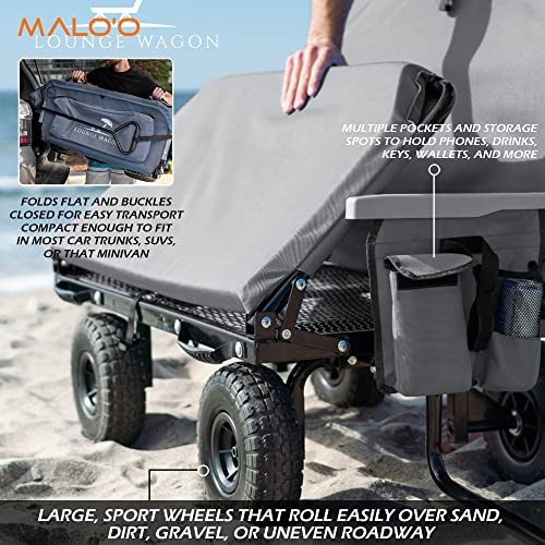 Lounge Wagon 3-in-1 Convertible Beach Cart with Cargo Net J798