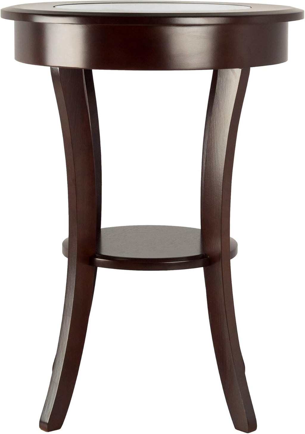 Cappuccino Cassie Wooden Round Accent Table D43025