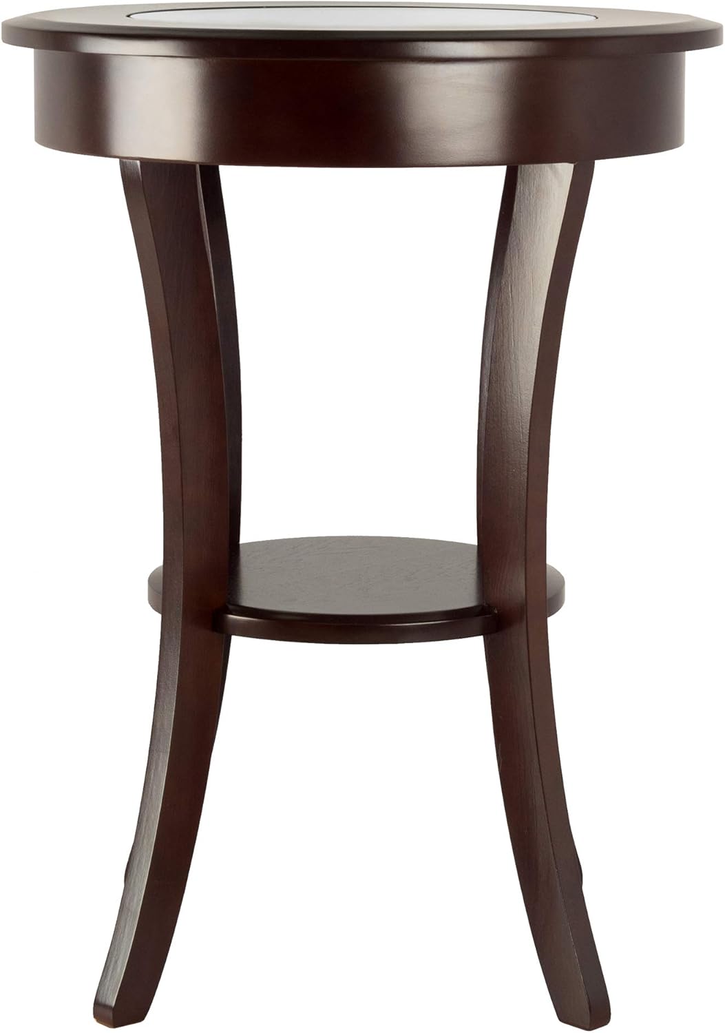 Cappuccino Cassie Wooden Round Accent Table D43025