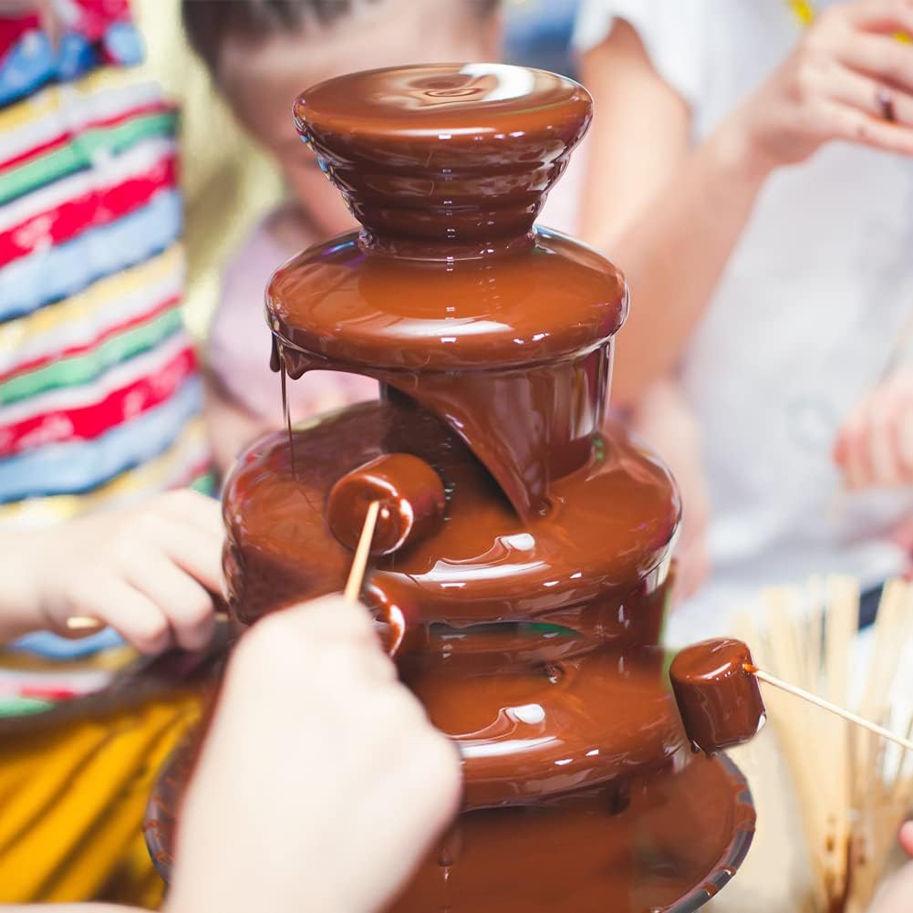4 Tier Chocolate Fondue Fountain Electric Stainless Warmer H1607
