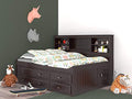 Discovery World Furniture Bookcase Daybed with 6 Drawers, Full, Espresso