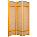 Oriental Furniture 6 ft. Tall Jute Shoji Screen - 3 Panel - Honey(B)