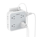Multi Plug Outlet Splitter with USB, TESSAN Multiple Outlet Extender with 4 USB Wall Charger, Widely Spaced 8 Electrical Plug Expander Surge Protector for Home Kitchen Dorm Room Office White-Grey