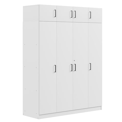 Modern Storage Wardrobe with Hanging Rods and 2 Drawers K97357