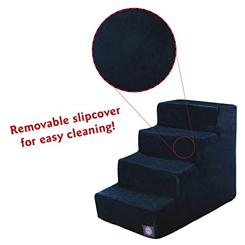 Majestic Pet 3 Step Suede Portable Dog Stairs for Small Dogs, Chocolate Brown L498650