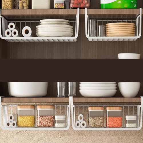 Under Shelf Wire Basket Hanging Storage for Kitchen Large Black M52772