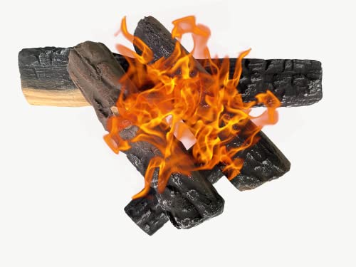 Gas Logs 4pcs Ceramic Ventless Fireplace Logs for Outdoor Fire Pits L739