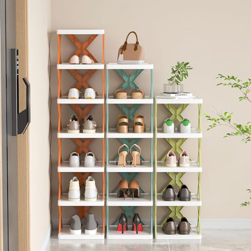 iMounTEK Shoe Rack Organizer 9-Tier Narrow Entryway Plastic Vertical Shoe Shelf D11217
