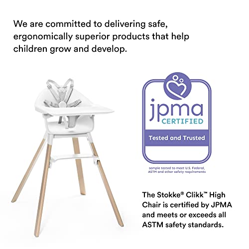 Stokke Clikk High Chair, Midnight - All-in-One with Tray + Harness, for 6-36 Months C6622