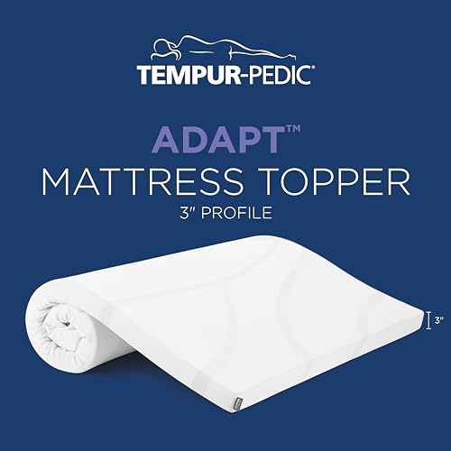 Tempur-Pedic TEMPUR-Adapt + Cooling 3-Inch King Mattress Topper, Medium, White Q602