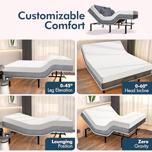 SF Adjustable Bed Frame with Mattress Included Massage Queen C515704