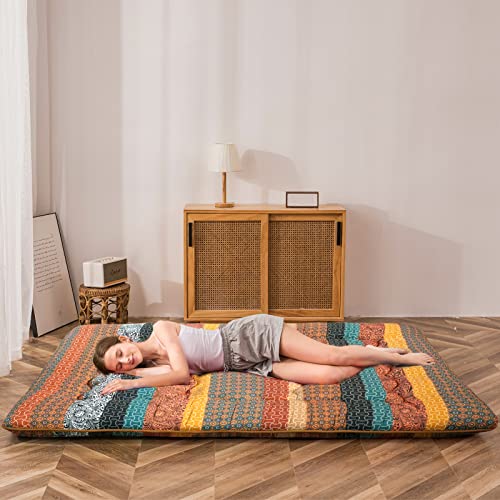 MAXYOYO Bohemian Floor Bed Futon Mattress, Foldable for Adults P770