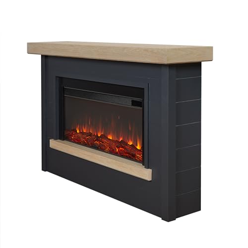 Real Flame Bernice 67" Electric Fireplace with Mantel, Remote Control, White T45360