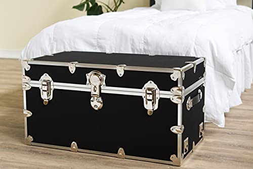 Rhino Trunk & Case XXL Leather Embossed Vinyl Trunk with Removable Wheels, Black K81275