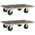 vidaXL Dolly Trolleys - Set of 2, Rectangular, Anti-Slip, High-Load Capacity, Compact Design, 19.7"x13.8"x4.5", Grey, Mobile Furniture Movers with Abrasion-Resistant Rotatable Castors
