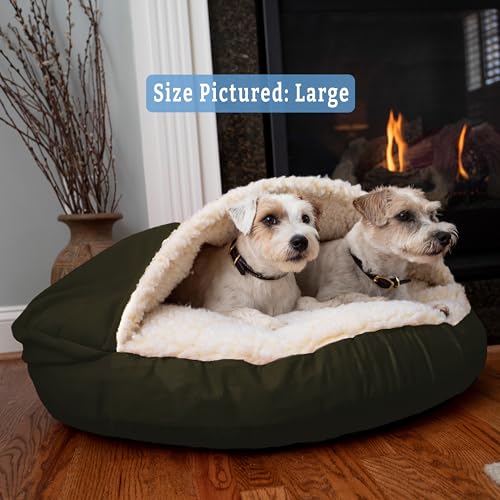 Snoozer Luxury Microsuede Cozy Cave Pet Bed, Small, Buckskin M82863