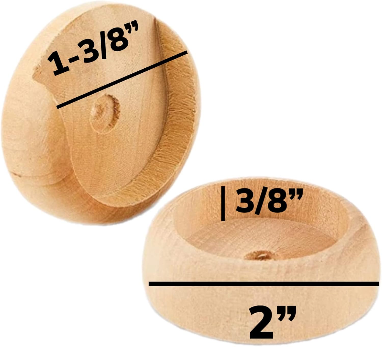 Wooden Closet Pole Sockets and Screws Set for 1-3/8" Rod K22038