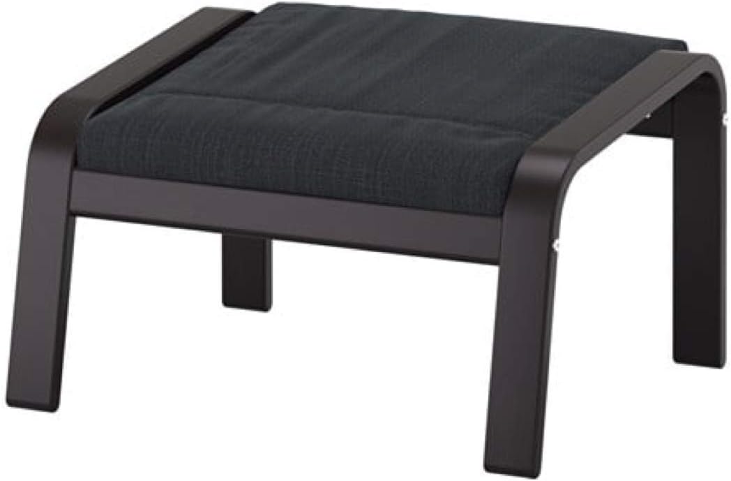 IKEA Poang Ottoman Black-Brown Hillared Anthracite 891.978.71