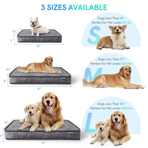 Orthopedic Dog Bed for Small Dogs and Cats, 3 Inch Thick Washable, Grey J6265
