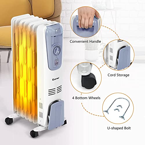 ARLIME 1500W Oil Filled Radiator Heater with Adjustable Thermostat E95032