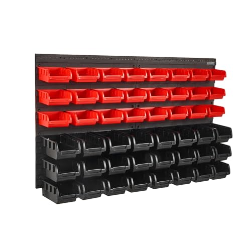 VEVOR 48-Bin Wall Mounted Storage Bins Parts Rack Organizer U57306
