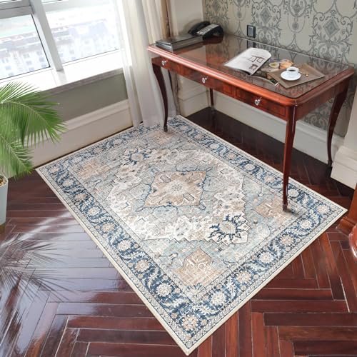 Vintage 9x12 Machine Washable Non Slip Area Rug Z60209