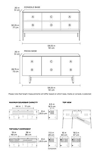 BDI Furniture Elements TV Stand for TVs up to 70", Natural Walnut Q867