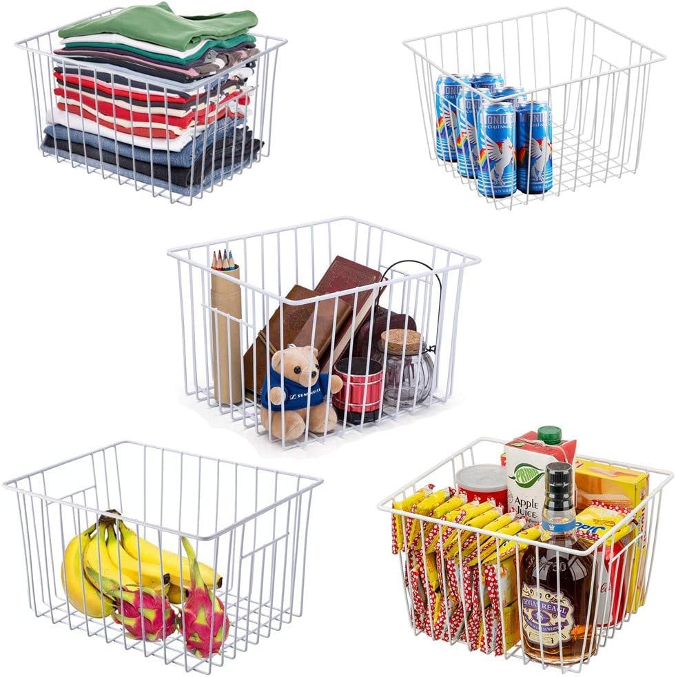 SANNO Freezer Storage Baskets with Handles for Kitchen Cabinets Z267514