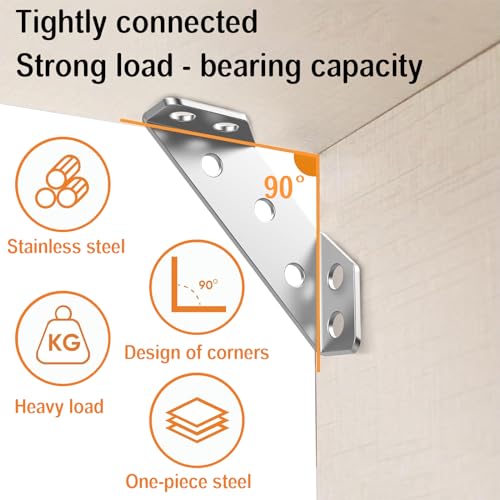 20Pack Furniture Corner Braces Connector with Screws and Screwdriver O297