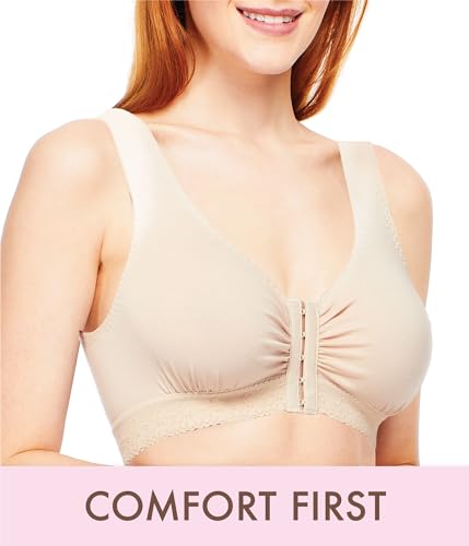 Carole Martin Full-Freedom Front Closure Wireless Cotton Sleep Bra W684